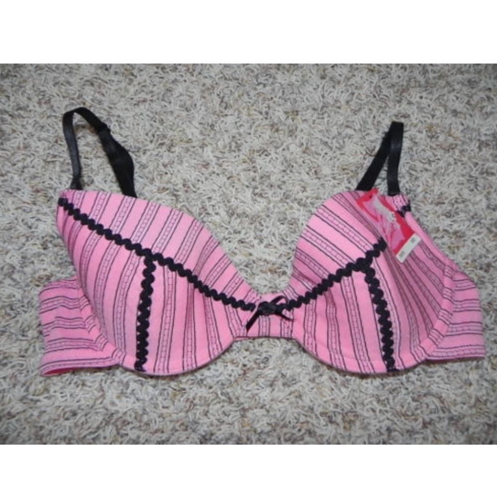 Coco Secret Bra 32B Pink Black Underwire NWT